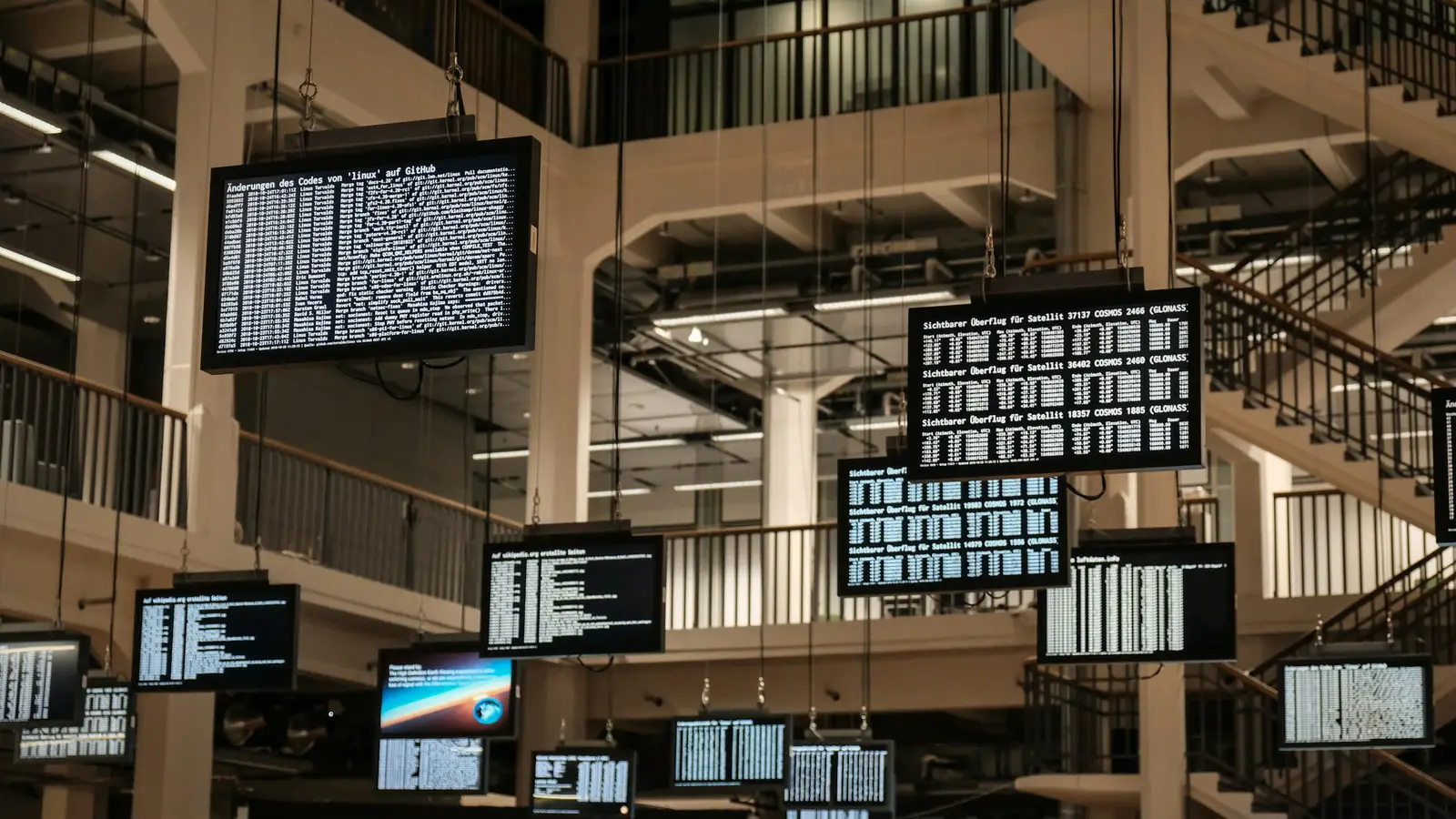 Wall of monitoring screens